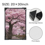 20x30 framed cherry blossom pathway canvas print with a black frame — product detail
