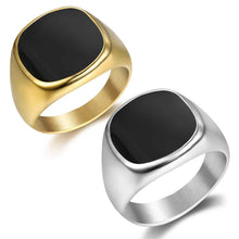 Load image into Gallery viewer, Coolx Black Square Men&#39;s Ring - Stylish Accessory for Modern Men
