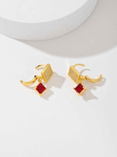 Load image into Gallery viewer, European American Zircon Earrings in Various Colors - Square Fashion Style
