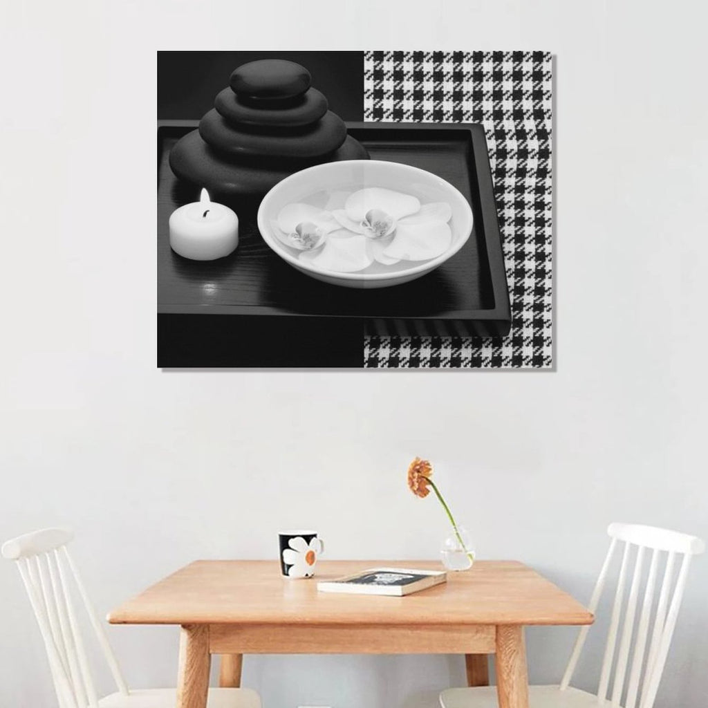 Rich and Rich Feng Shui Black White Canvas Print 16x20 Horizontal Wall Art