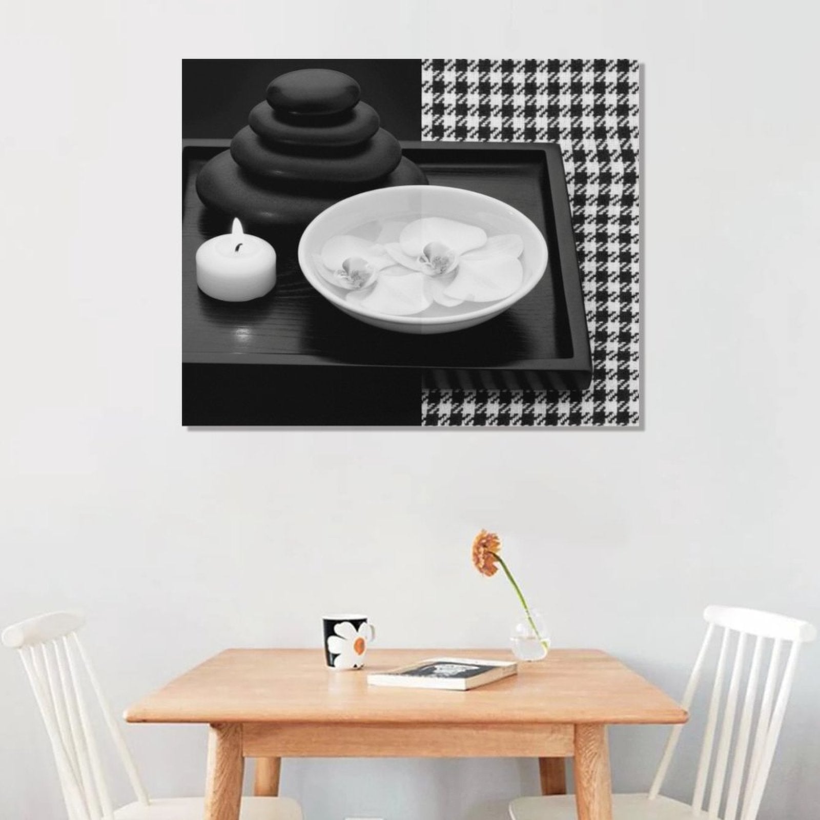 Rich and Rich Feng Shui Black White Canvas Print 16x20 Horizontal Wall Art