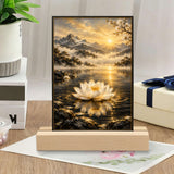 Rich and Rich White Lotus Photo Frame Acrylic Photo  4"x6" with 15cm Stand