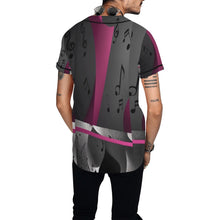 Load image into Gallery viewer, R&amp;RH Magenta Musical Notes Men&#39;s Baseball Jersey All Over Print Baseball Jersey for Men (Model T50)
