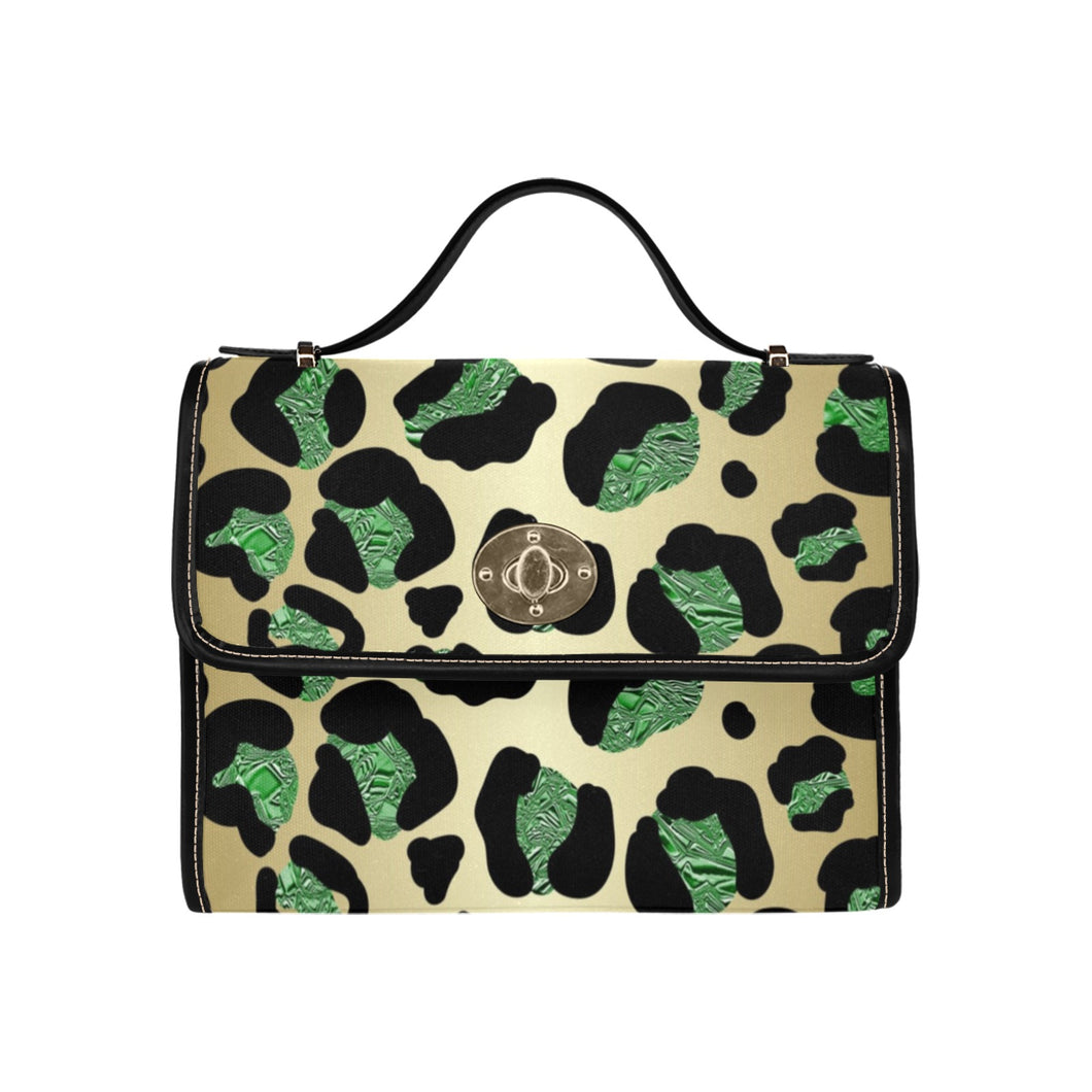 R&RH Emerald Safari Waterproof Canvas Bag Waterproof Canvas Bag-Black (All Over Print) (Model 1641)