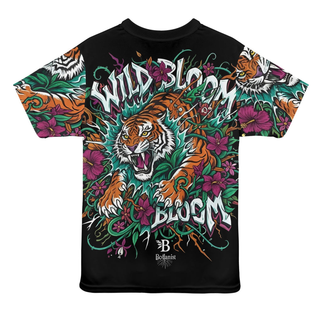 Rich and Rich Wile Bloom Women's Black T-Shirt made from breathable mesh fabric with elastic neckband