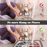 Rectangular Tribal pet feeding mat with absorbent top and non-slip rubber backing, 40 by 30 cm — rear view