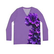 Load image into Gallery viewer, Floral V-Neck Long Sleeve Shirt for Women - Elegant &amp; Comfortable
