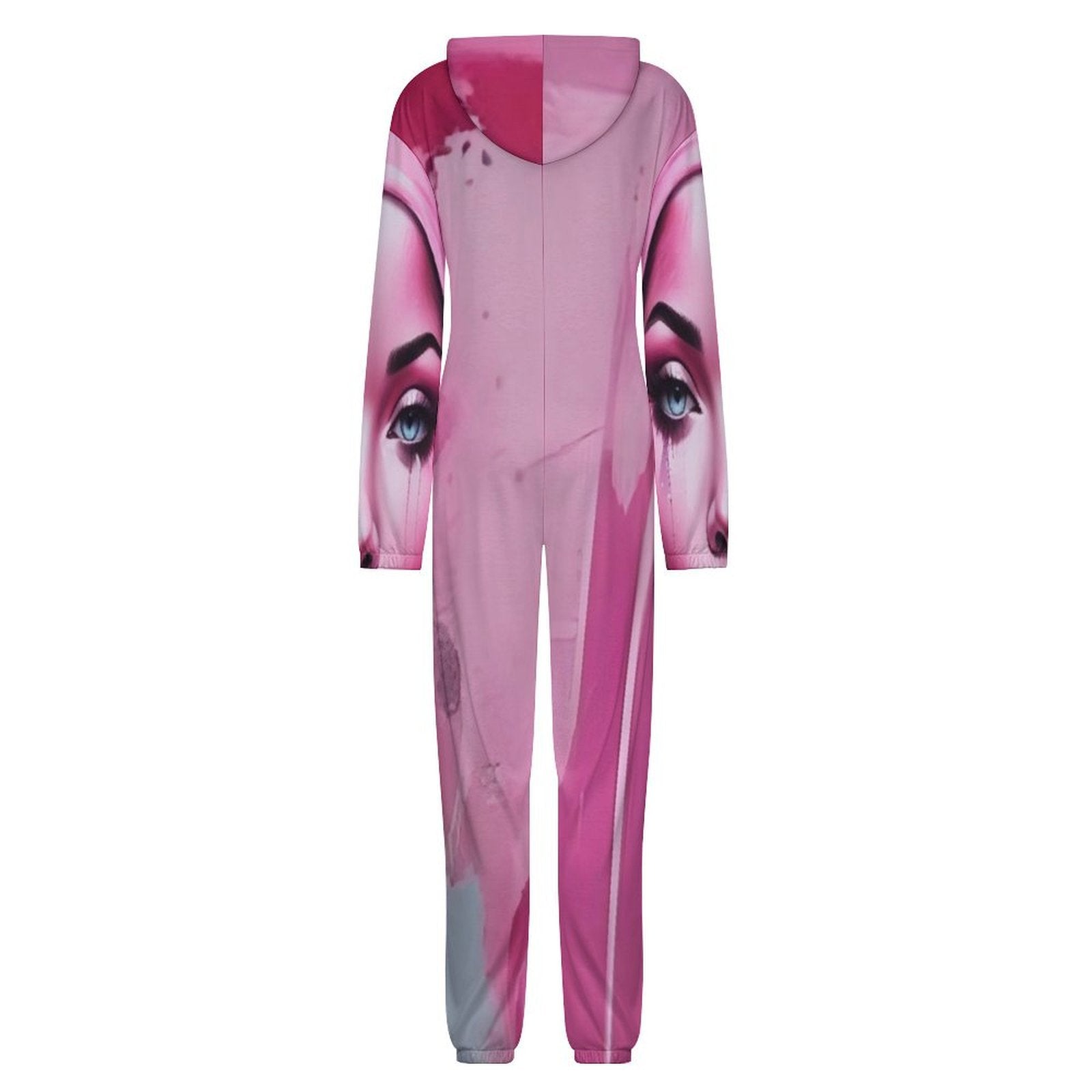Rich and Rich Pink Her Eyes Pajamas One-Piece Zip-Up Hooded Loungewear