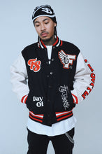 Load image into Gallery viewer, Manifest Varsity Jacket (Black)
