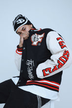 Load image into Gallery viewer, Manifest Varsity Jacket (Black)
