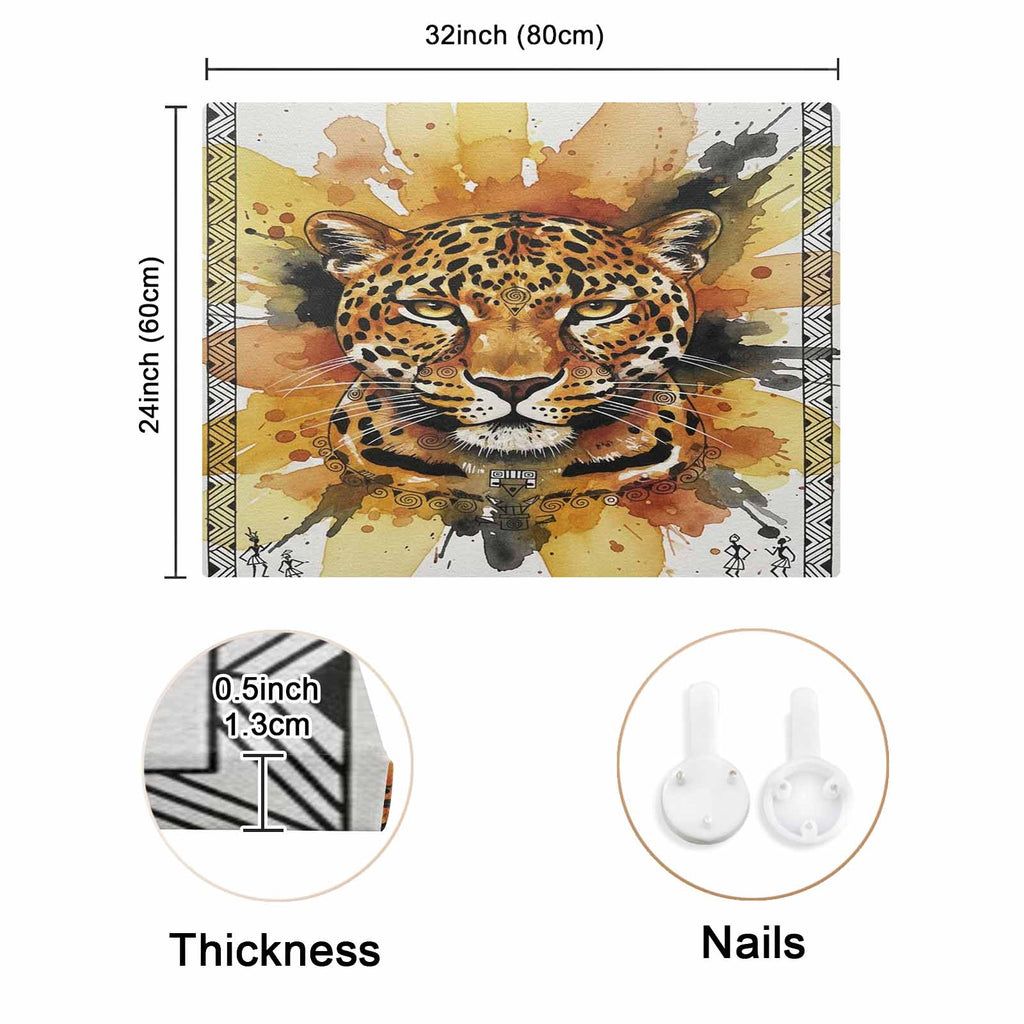 Rich and Rich Leopard 32x24 inch canvas wall art featuring vivid leopard design