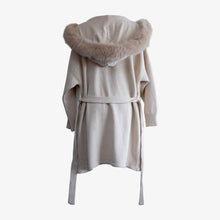 Load image into Gallery viewer, Cashmere Wrap Cardigan with Fox Fur – Cashmere Cardigan, Fur Trim
