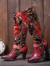 Load image into Gallery viewer, Handmade Floral Embossed Embroidery Elegant Boots

