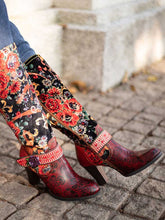 Load image into Gallery viewer, Handmade Floral Embossed Embroidery Elegant Boots
