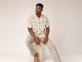 Rich and Rich Men's Beige Diamond Designer Shirt