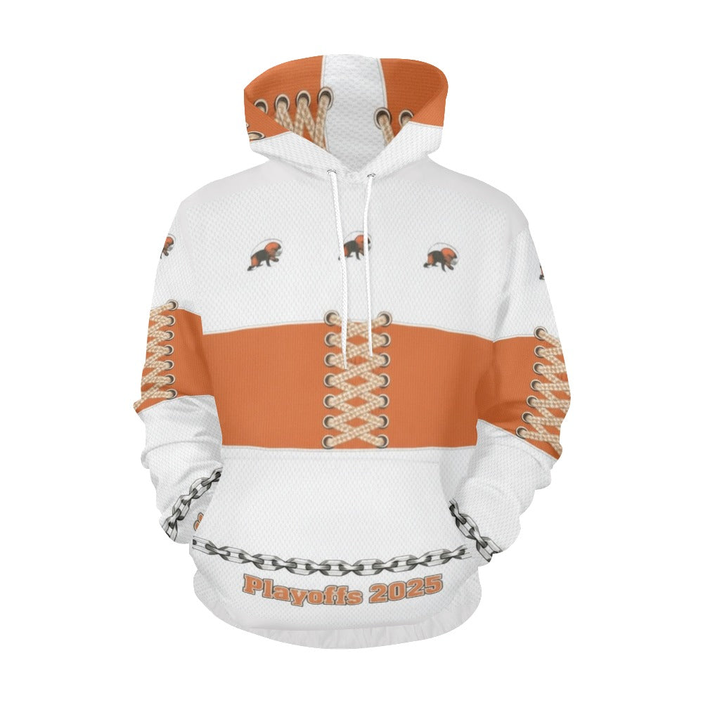 Rich and Rich Women's Playoffs 2025 Orange All Over Print Hoodie