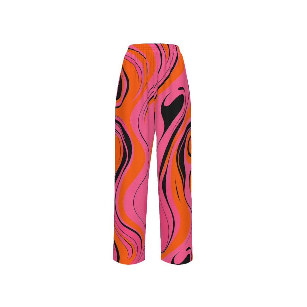 Rich and Rich Pink Swirl Women's Loose Pants Without Drawstring - Rich and Rich Homeopportunities