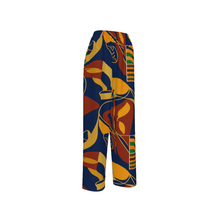 Load image into Gallery viewer, Rich and Rich Blue Multicolor Women's Loose Pants Without Drawstring
