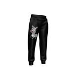 a Critter Kicks Zebra Zest Boy's Black Sweatpants