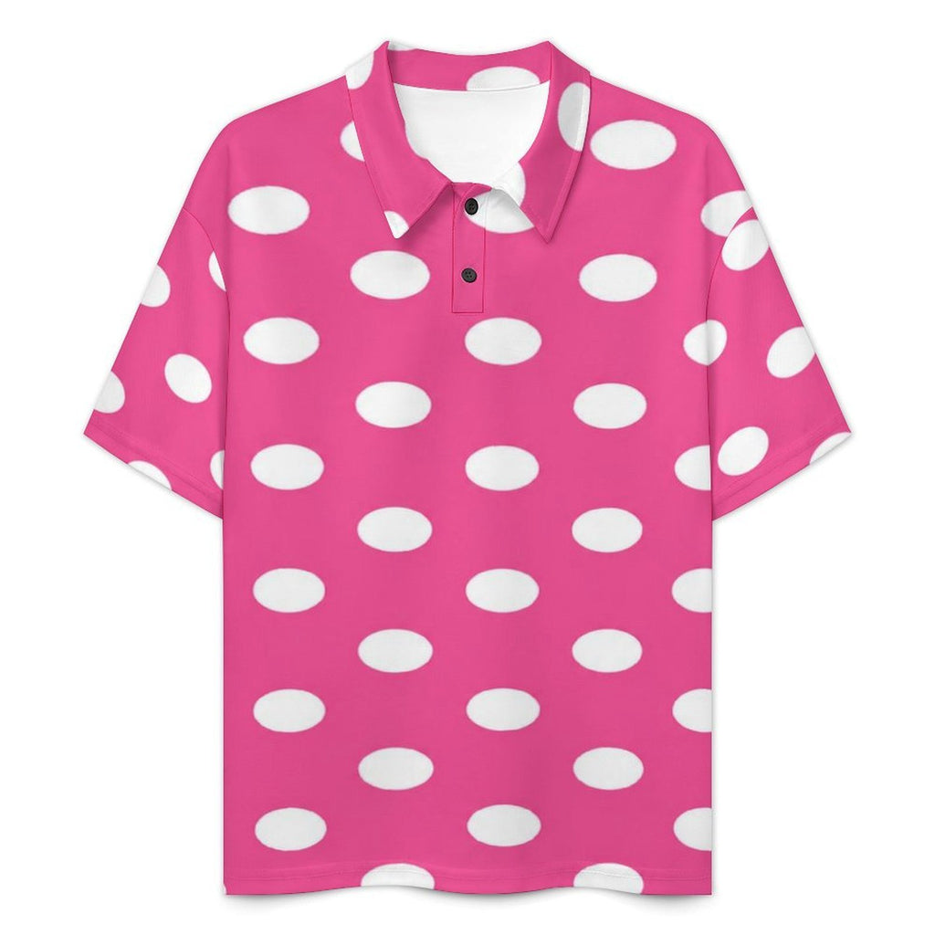 Rich and Rich Women’s Pink Polka Dot Golfers Polo Shirt | Lightweight Breathable Pique Golf Polo