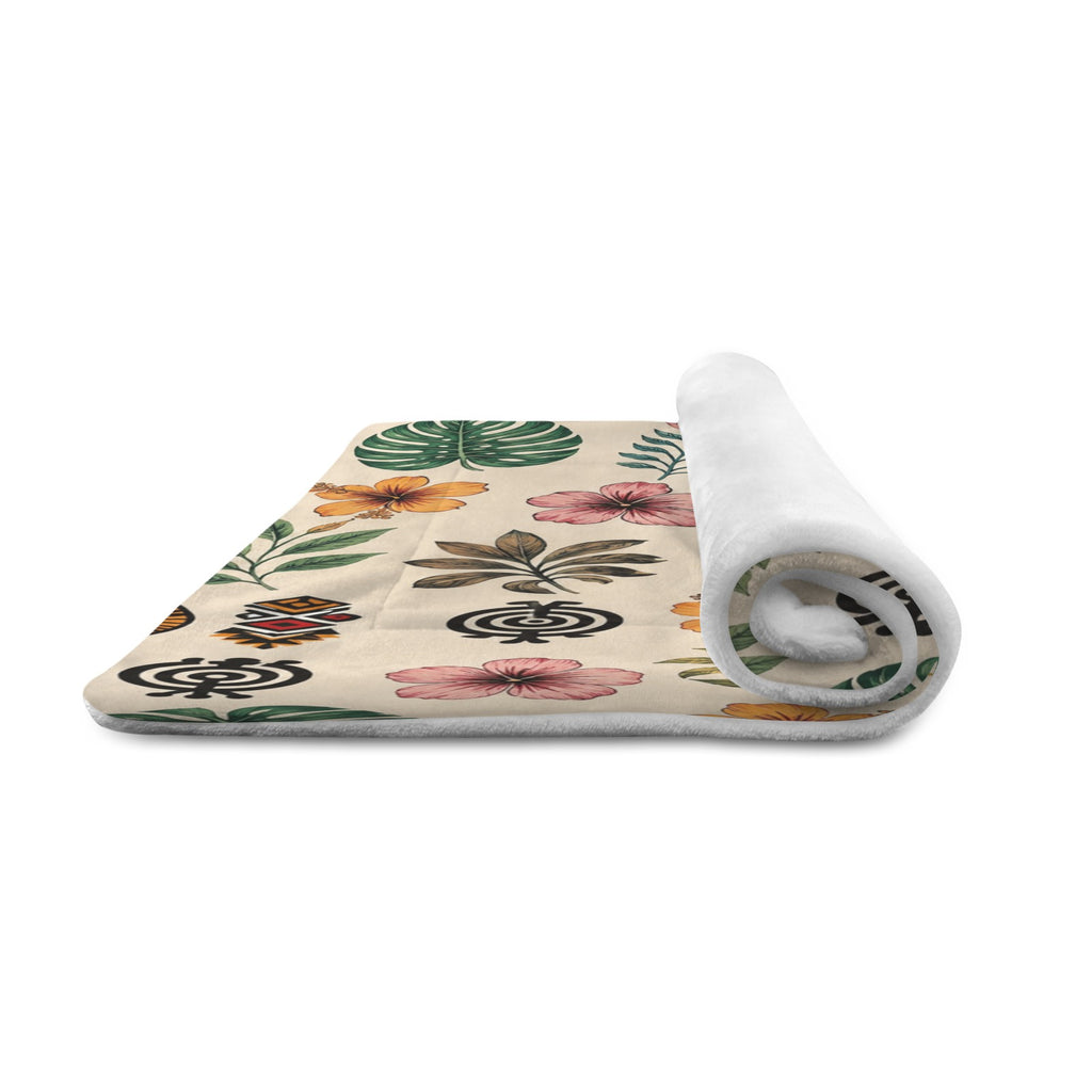 Rich and Rich Tropical Tribal Print with Geometric Motifs Pet Mat – 25 × 18 Inch | Soft Washable Pet Feeding and Resting Mat (USA) - Rich and Rich Homeopportunities