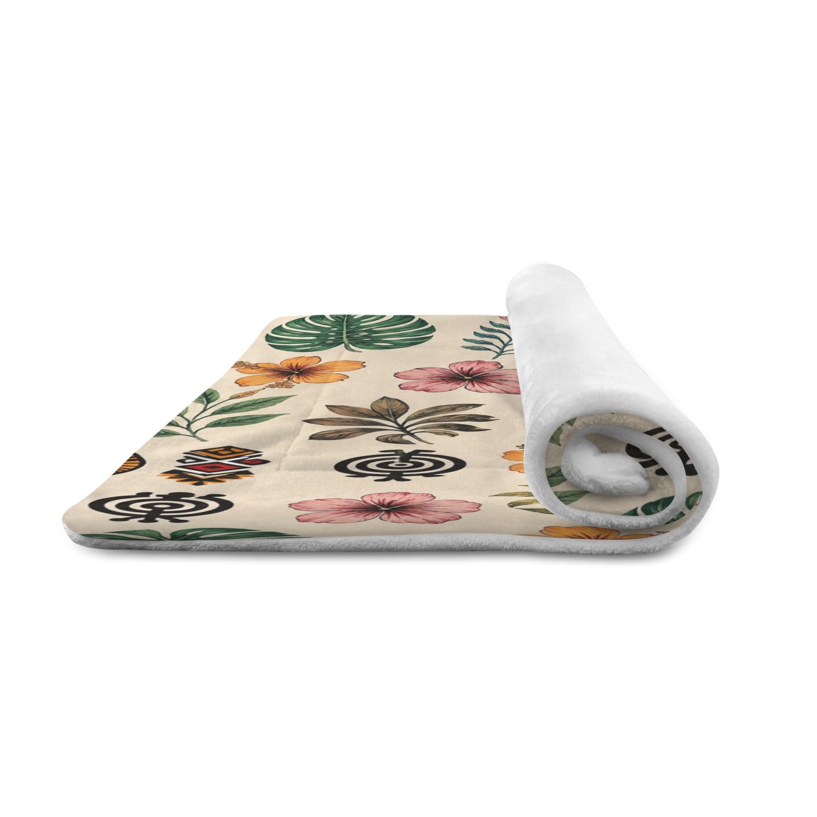 Rich and Rich Tropical Tribal Print with Geometric Motifs Pet Mat – 25 × 18 Inch | Soft Washable Pet Feeding and Resting Mat (USA) - Rich and Rich Homeopportunities
