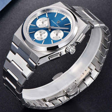 Load image into Gallery viewer, Men&#39;s Blue Chronograph Watch - 100M Waterproof, Sapphire Crystal, Stainless Steel
