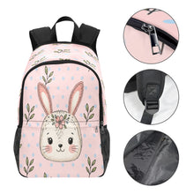 Load image into Gallery viewer, Rich and Rich Girls Bunny Designer Backpack | Pink Polka Dot 1200D Nylon Kids School &amp; Travel Bag - Rich and Rich Homeopportunities
