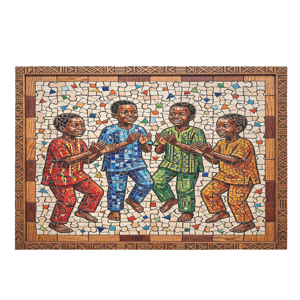 Juba for the Children — Joy in Motion | AncientCraft Mosaic Puzzle for Kids’ Rooms and Playrooms