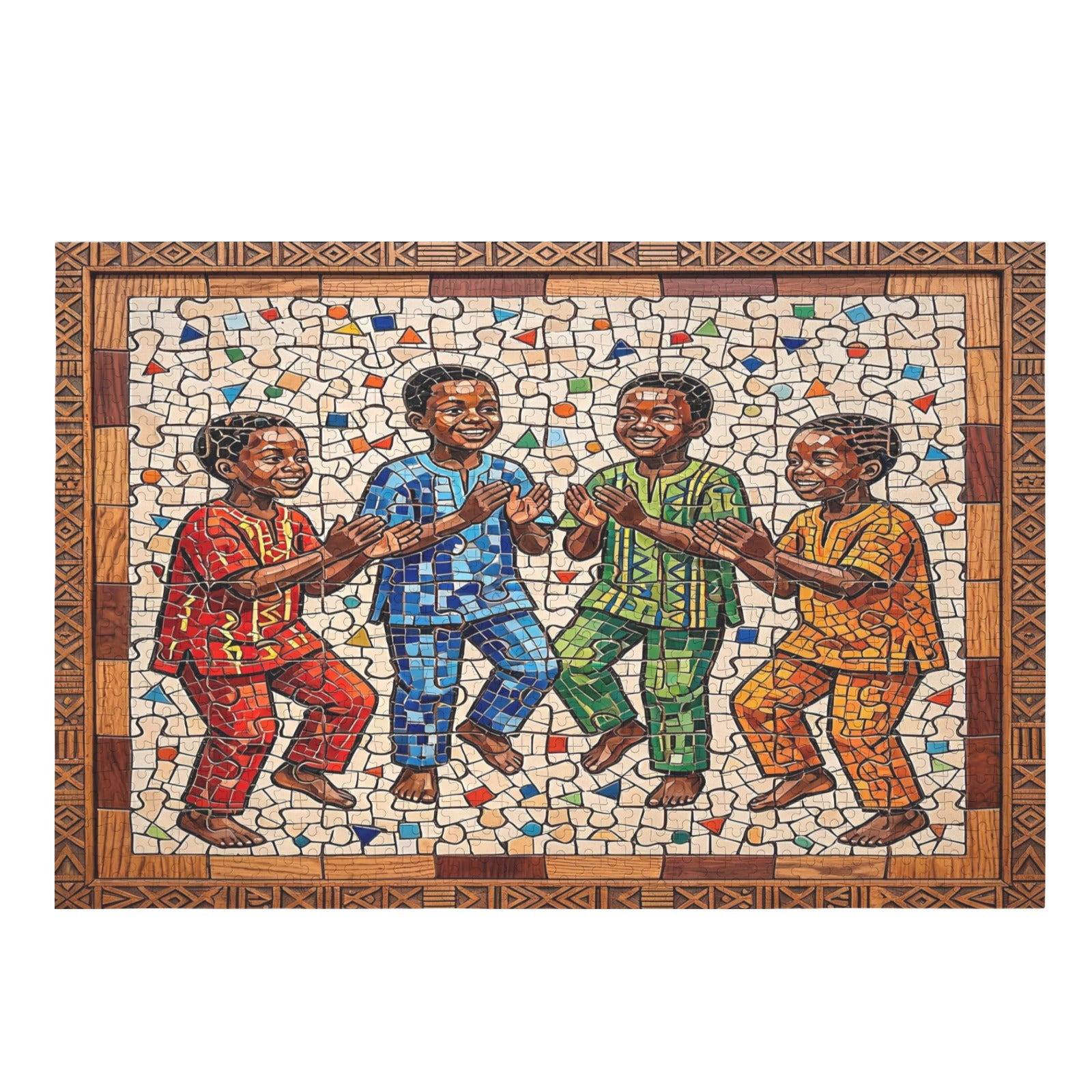Juba for the Children — Joy in Motion | AncientCraft Mosaic Puzzle for Kids’ Rooms and Playrooms