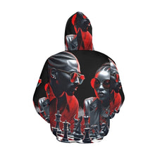 Load image into Gallery viewer, R&amp;RH Chess Game Women&#39;s Black Hoodie
