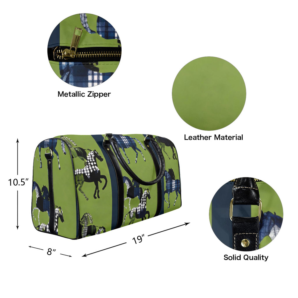 Rich and Rich Green Horse Leather Travel Bag Leather Travel Bag-Small
