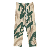 Rich and Rich Women's Forest Green Taupe Brushwork Lounge Pants