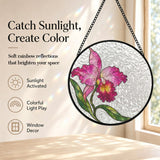 Rich and Rich WanderGlow Amazonian Orchid Stained Glass Suncatcher  11.8inch