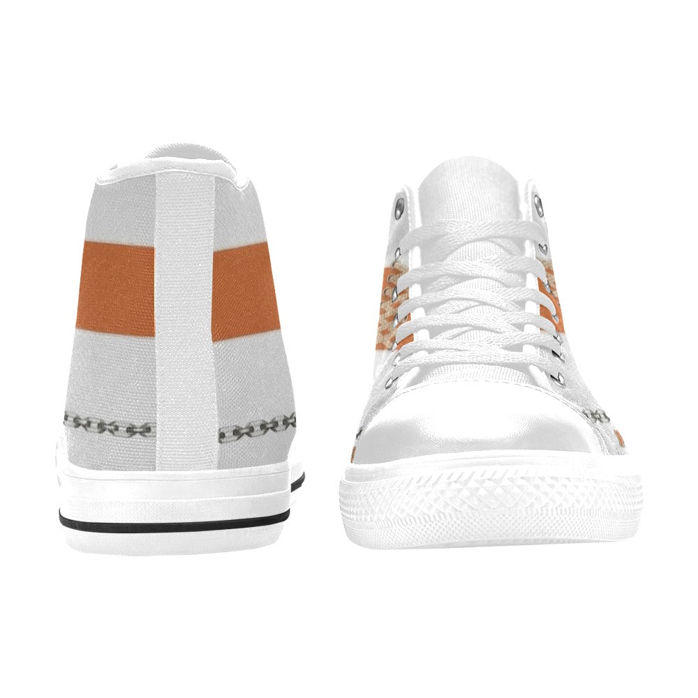 Rich and Rich Playoffs 2025 Men's Orange Hip Top Canvas Sneaker side view