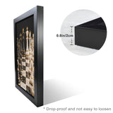 Rich and Rich Luxury Black, Gold, and White Chess Framed Art  24×36inch