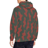 Men's red camouflage pullover hoodie with kangaroo pocket and ribbed cuffs — additional view 6