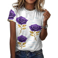 Rich and Rich Lavender Rose Women's Cotton T-Shirt featuring all-over floral print