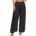 Rich and Rich Red and Gray Checker Women's Wide-Leg Pants on model