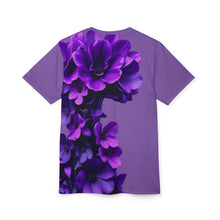 Load image into Gallery viewer, Vibrant Floral Unisex Tee - Purple Floral Design for Spring &amp; Summer Style
