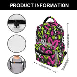 a Streetwear Bold Girls Black Abstract Large Capacity Backpack