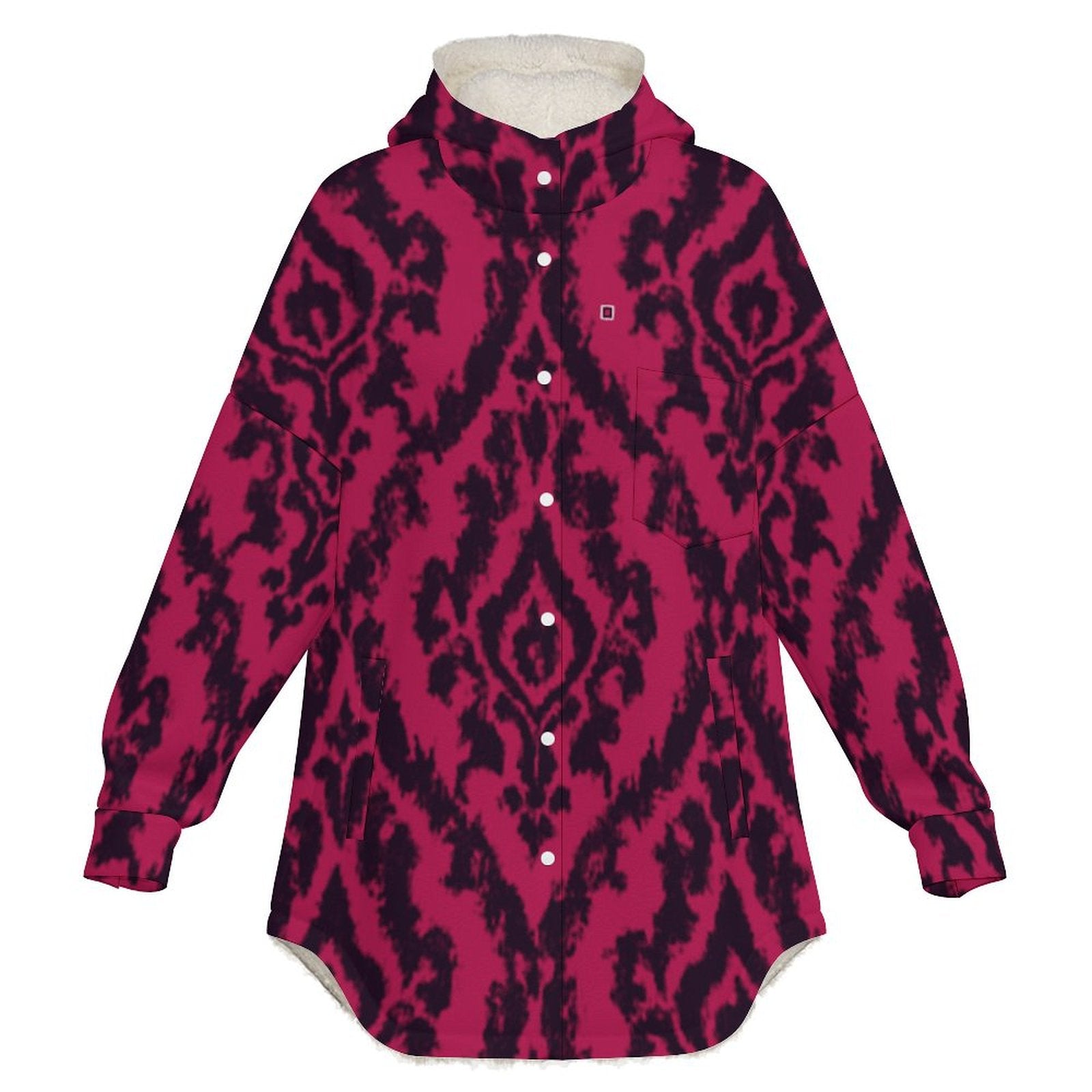 Rich and Rich Magenta Abstract Women's Full Snap Fleece Jacket
