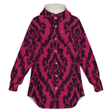 Load image into Gallery viewer, Rich and Rich Magenta Abstract Women&#39;s Full Snap Fleece Jacket
