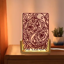 Load image into Gallery viewer, Rich and Rich Harmony Heritage Burgundy Floral Yin-Yang Acrylic Night
