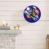 Art O'clock Surreal Celestial Floral Eye Wall Clock By Rich and Rich