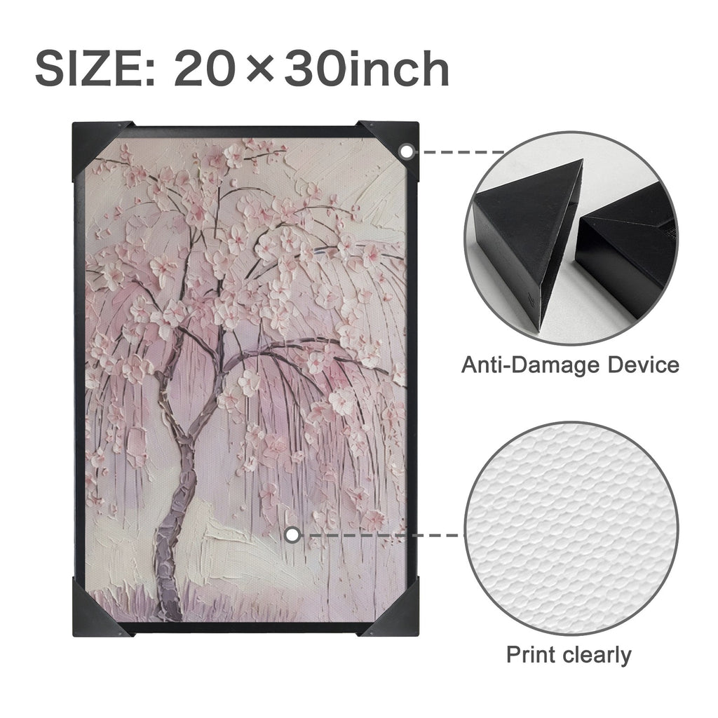 A Rich and Rich Cherry Blossom Tree Framed Art Print Black Framed Art Print 20×30inch - Rich and Rich Homeopportunities