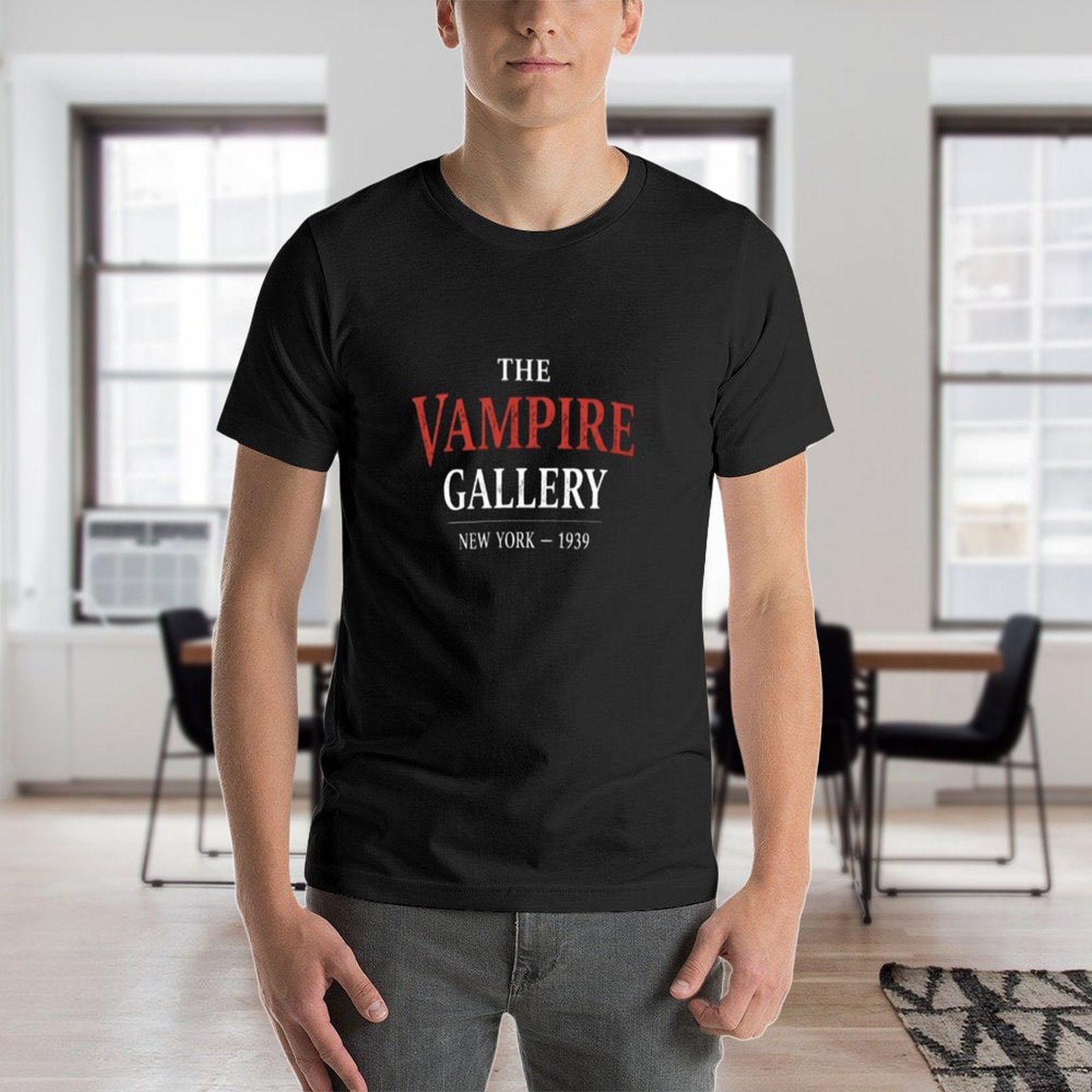 The Vampire Gallery Men's Short Sleeve T-Shirt featuring vampire graphic design