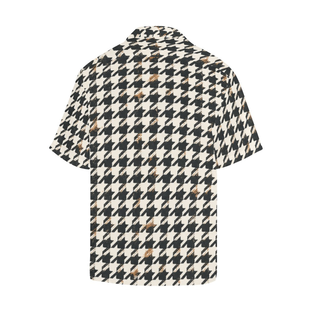 Rich and Rich Men's Brown Multicolor Houndstooth Designer Shirt