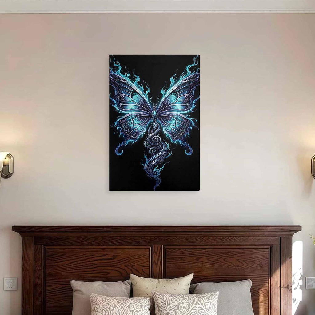 Rich and Rich Midnight Butterfly 24x36 canvas wall art with vivid butterfly design