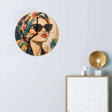 Art O’Clock Glamorous Turbaned Woman Portrait Wall Clock By Rich and Rich